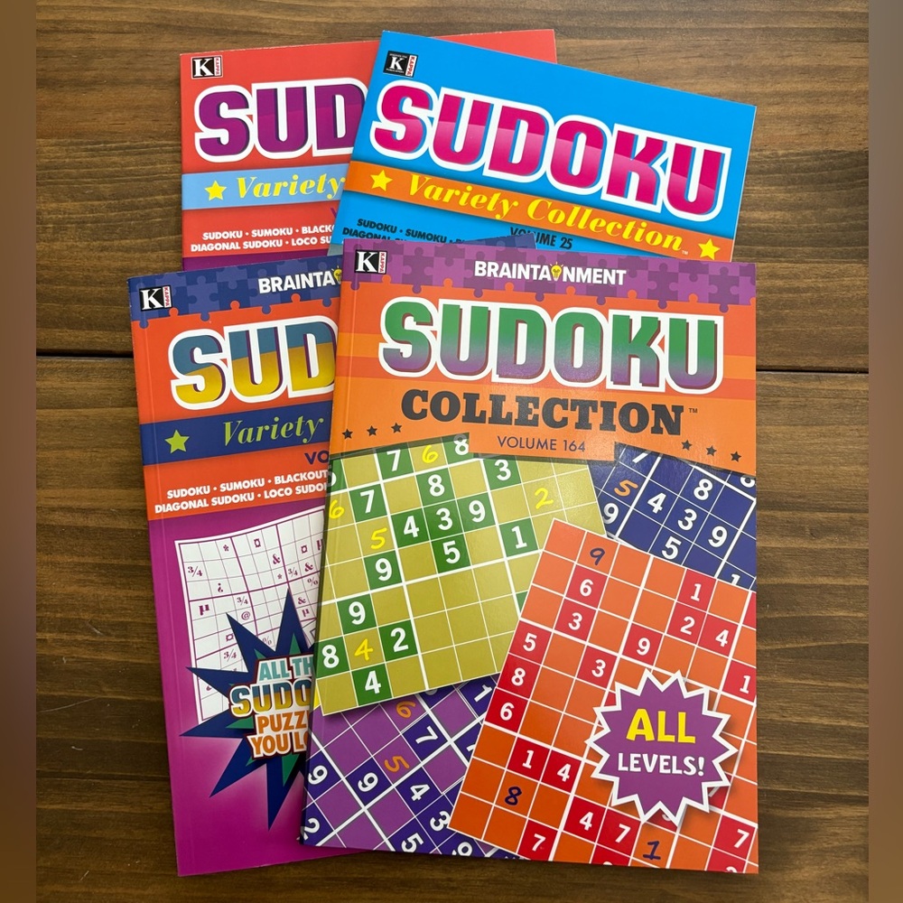 Sudoku Books - Set Of 4 Large Print